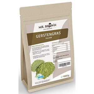 Gerstengras MR. BROWN 1kg Pulver, veganes Barley grass
