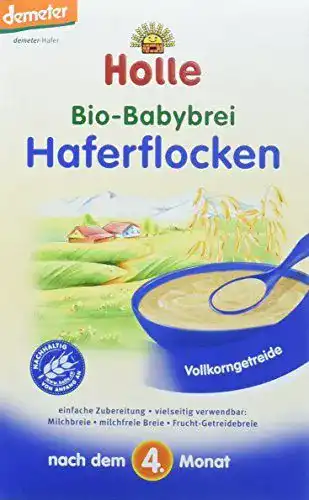 Getreidebrei Holle Bio-Babybrei Haferflocken, 3er Pack (3 x 250 g)