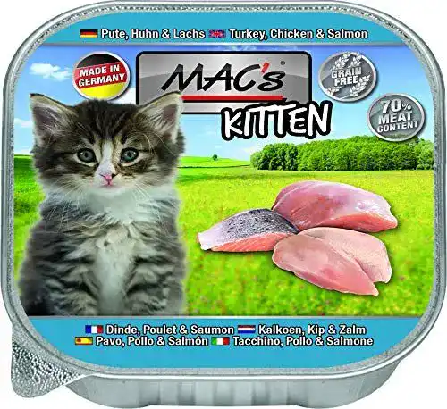 Getreidefreies Nassfutter (Katze) MAC’s, Feinschmecker, 8 x 85g