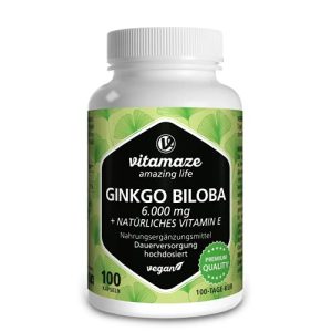 Ginkgo-Tabletten Vitamaze, amazing life Ginkgo Biloba, 100 Kaps.