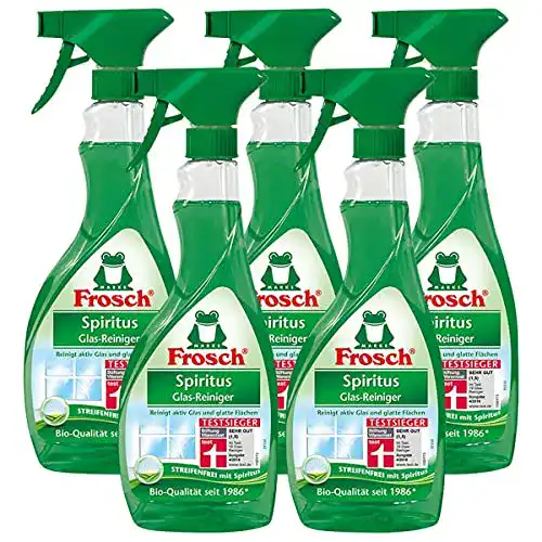 Glasreiniger Frosch 5x Spiritus Glas-Reiniger Sprühflasche 500 ml