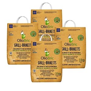 Grillbrikett OlioBric Grill-Briketts aus Oliventrester 4X 3 kg