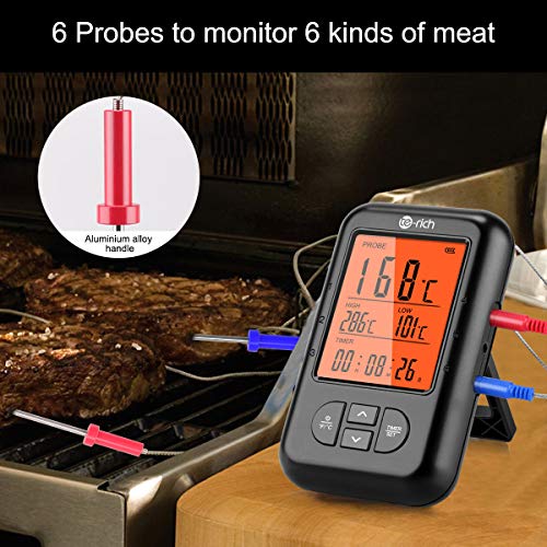 Grillthermometer (Bluetooth) Te-Rich, unterstützt IOS, Android