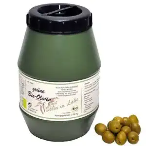 Grüne Oliven direct&friendly Bio Oliven grün mit Stein (2 kg)