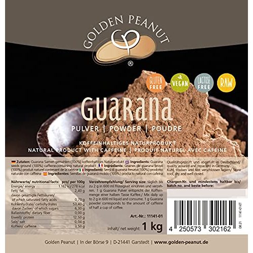 Guarana-Pulver Golden Peanut Guarana Pulver 1 kg, ohne Zusätze