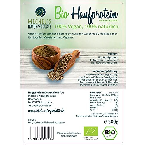 Hanfprotein MICHEL´S NATURPRODUKTE, 1kg (2x500g), vegan
