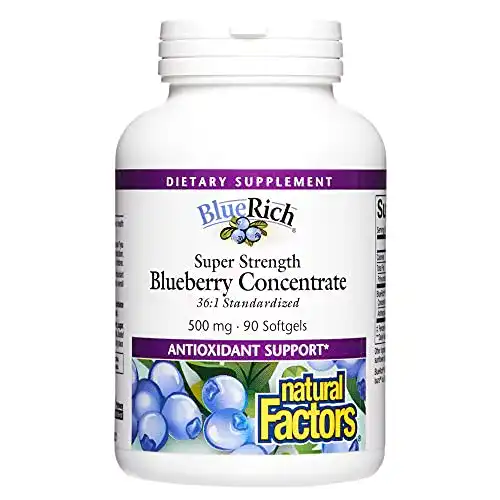 Heidelbeerextrakt Natural Factors, BlueRich, super-stark, 90 Softgel