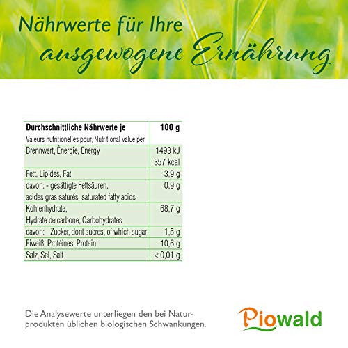 Hirsemehl Piowald BIO Hirse Mehl – 1 kg, glutenfrei