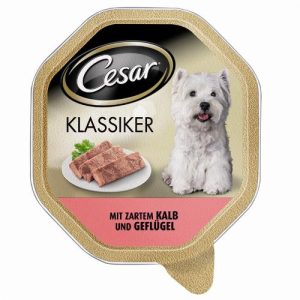 Hunde-Nassfutter Cesar Klassiker, Kalb & Geflügel, 24 x 150 g