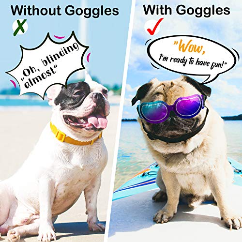 Hundebrille Pawaboo Hunde Sonnenbrille, einstellbares Band