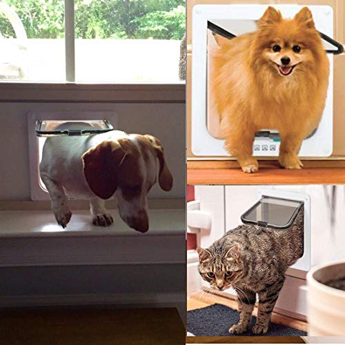Hundeklappe Sailnovo Katzenklappe XL 4 Wege Magnet-Verschluss