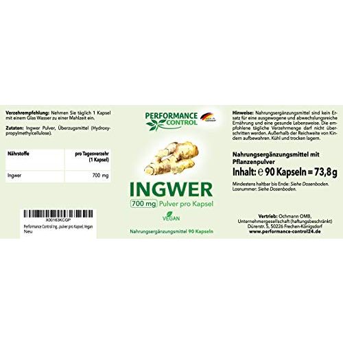 Ingwer-Kapseln Performance Control ® INGWER Kapseln, 3 Monate