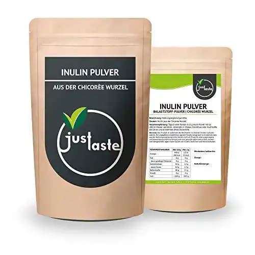 Inulin justaste 2 x 1 kg Pulver aus der Chicorée Wurzel, vegan, 2 kg
