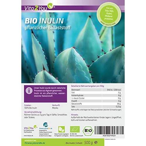 Inulin Vita2You Bio Pulver 500g – Präbiotikum – ökologisch
