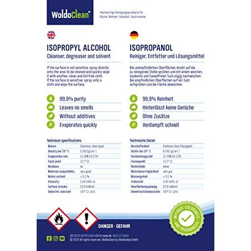 Isopropanol-Spray WoldoClean Isopropanol 3 Liter plus 250ml leer