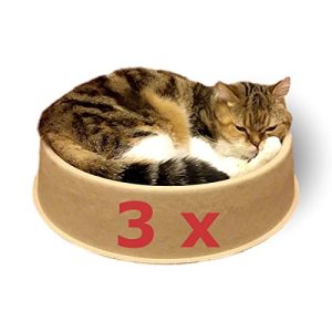 Katzenbett KittyDoo ComfyCat – Rund, Bequem, Stabil, 3er Pack