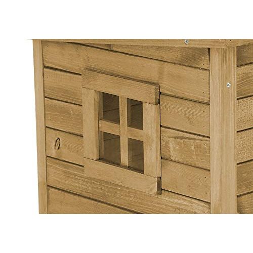 Katzenhaus Kerbl Rustica, aus Holz, Schwingtüre mit Lamellen