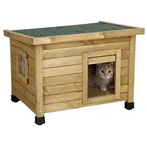 Katzenhaus Outdoor Kerbl Katzenhaus Rustica, Holz, Schwingtüre
