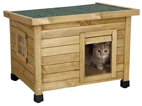 Katzenhaus Outdoor Kerbl Katzenhaus Rustica, Holz, Schwingtüre