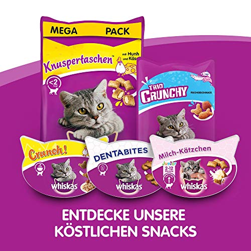 Katzenleckerlies whiskas Dentabites Zahnpflegesnacks Huhn, 8x40g
