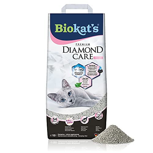 Katzenstreu Biokat’s Diamond Care Fresh mit Duft, Aktivkohle, 10 L