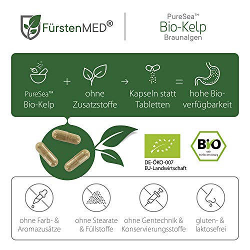 Kelp FürstenMED ® Bio, Natürliches Jod, 250 vegane Kapseln