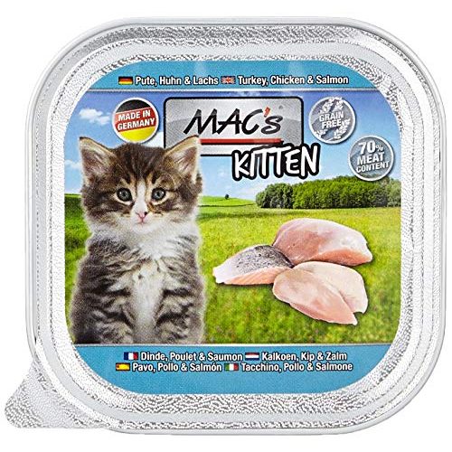 Kitten-Nassfutter MAC’s, getreidefrei Kitten Pute, Huhn, Lachs, 16er