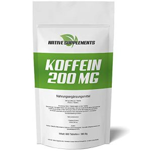Koffeintabletten Native Supplements Koffein Tabletten 200mg