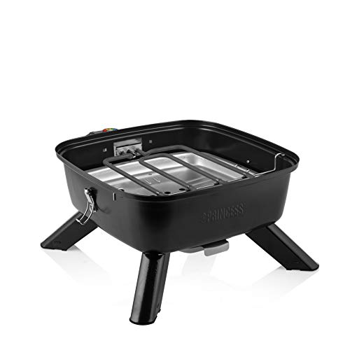 Koffergrill Princess Barbecue – Hybrid Grill, mit Strom/Holzkohle