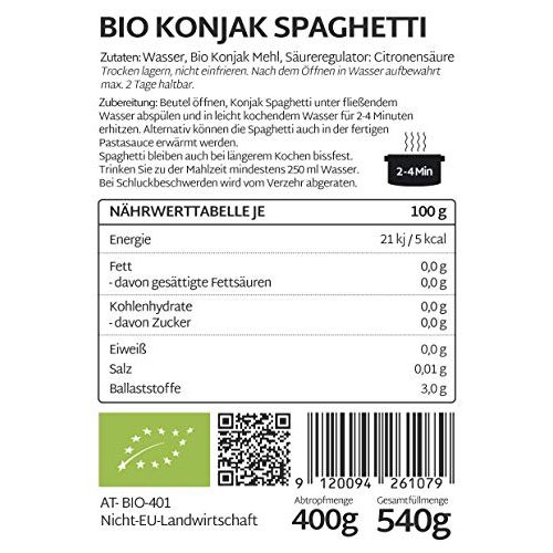 Konjak-Nudeln PASTAZEIT Bio Konjak Nudel Spaghetti (5 x 400g)