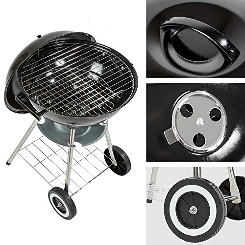 Kugelgrill TecTake 3in1 BBQ Holzkohlegrill Barbecue Smoker