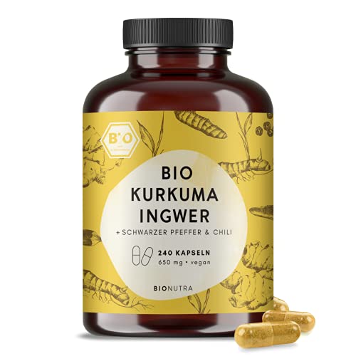Die beste kurkuma ingwer kapseln bionutra 240 x 650 mg hochdosiert Bestsleller kaufen