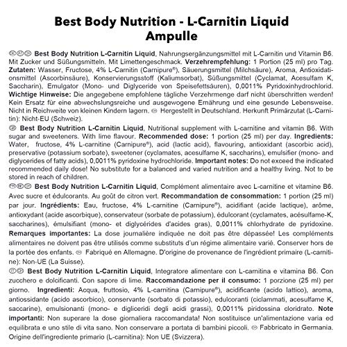 L-Carnitin Best Body Nutrition mit Carnipure, Lime, 20 Ampullen