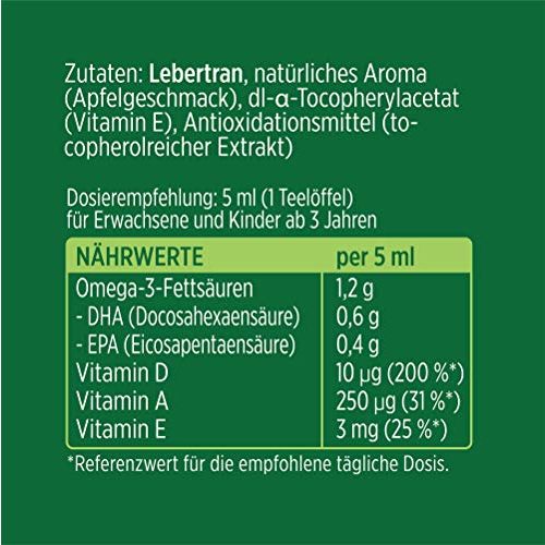 Lebertran MÖLLER’S Möller’s Omega 3 Öl, Apfel, 250 ML