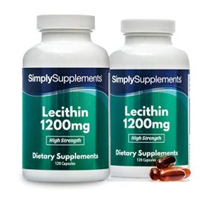 Lecithin Capsules Simply Supplements Lecithin 1200mg, 240 caps.