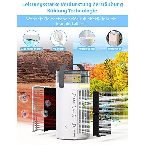 Luftkühler Manwe Mobile Klimageräte, 5 IN 1 Klimaanlage Mini