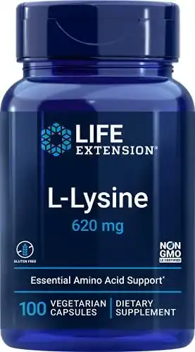 Lysin Life Extension, L-, 620 mg, 100 vegane Kapseln