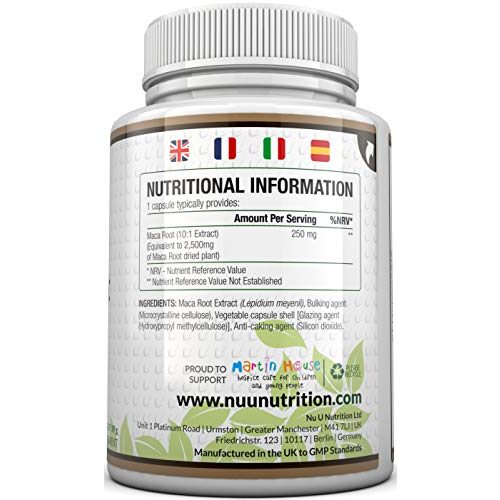 Maca-Kapseln Nu U Nutrition Maca-Wurzel 2500 mg hochdosiert