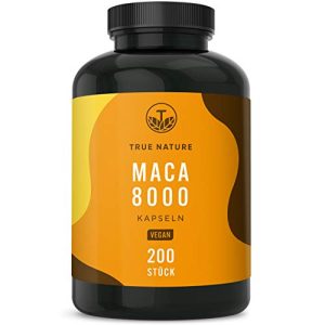 Maca-Kapseln TRUE NATURE Maca 8000 Gold, 200 vegane Kapseln