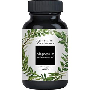 Magnesium hochdosiert natural elements Magnesium, 365 Kapseln