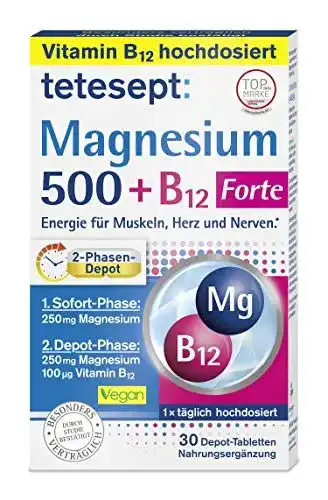 Magnesium hochdosiert tetesept Magnesium 500 + B12 Depot