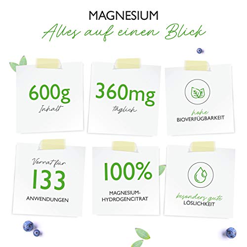 Magnesium hochdosiert Vit4ever Magnesium Pure, 600 g Pulver
