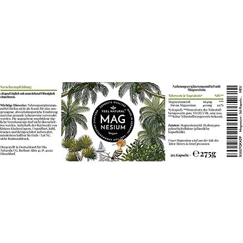 Magnesium-Tabletten Feel Natural Magnesium Kapseln, 365 Stück
