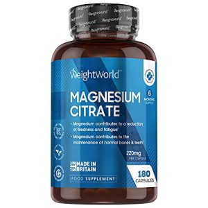 Magnesiumcitrat WeightWorld Magnesium Kapseln, 180 Kapseln