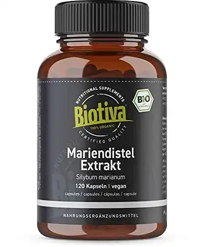 Mariendistel-Kapseln Biotiva Mariendistel Extrakt Bio, 120 Kapseln