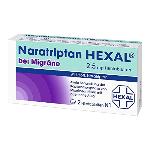Migräne-Tabletten Hexal Naratriptan bei Migräne 2,5 mg, 2 St
