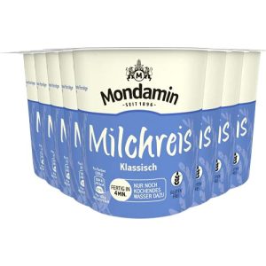 Milchreis Mondamin klassisch für unterwegs glutenfrei, 8 x 58 g