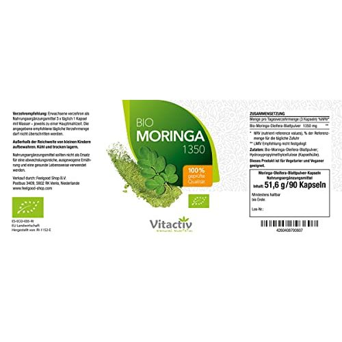 Moringa-Kapseln Vitactiv Natural Nutrition MORINGA 450mg
