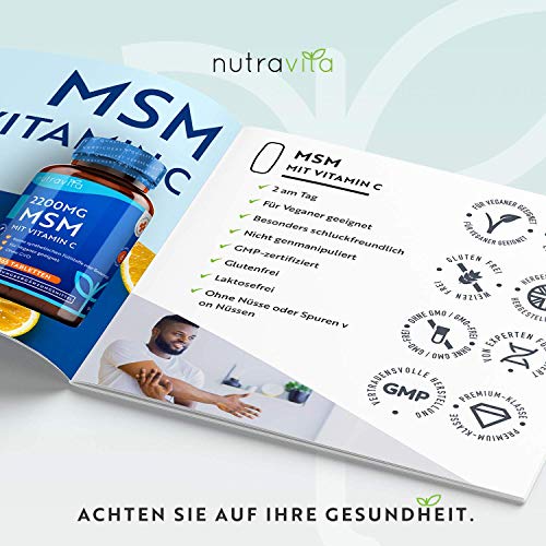 MSM-Kapseln Nutravita MSM Hochdosiert 2200mg mit Vitamin C