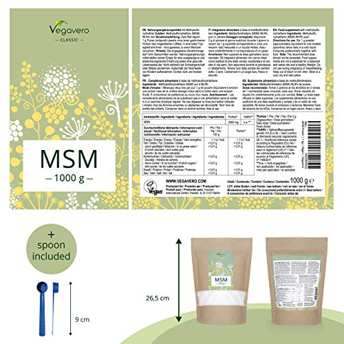 MSM-Pulver Vegavero MSM Pulver ® 99,9% rein, 1 kg organisch